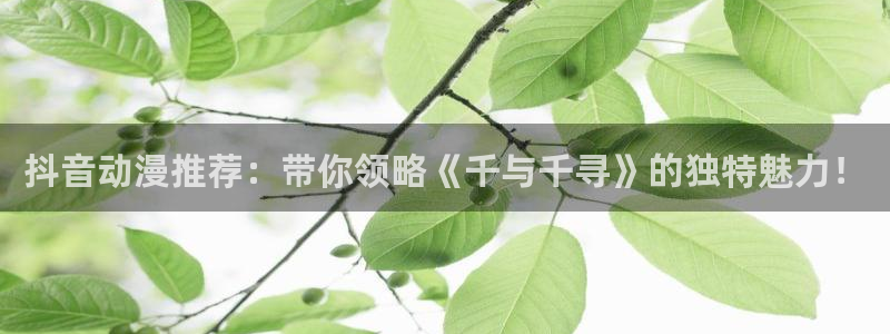 看里番漫画平台：抖音动漫推荐：带你领略《千与千寻》的独特魅力！